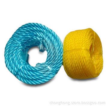 Twisted PE Ropes with 3/4 Strand Structure, Comes in 2 to 52mm Sizes, Made of Polythene Material